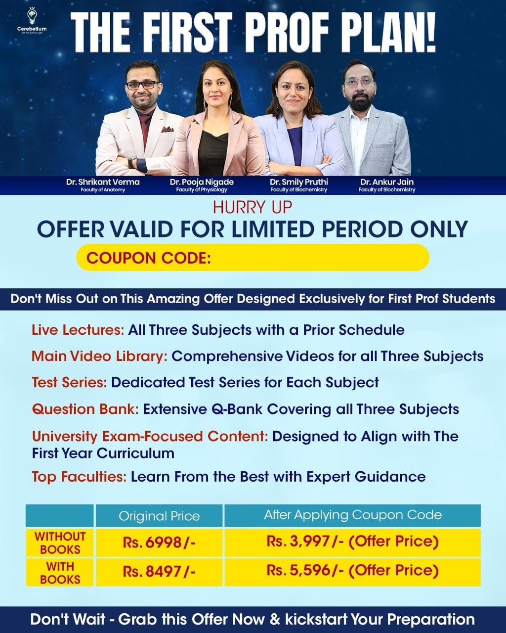 Cerebellum MBBS Professional Plans coupon code HEART discount