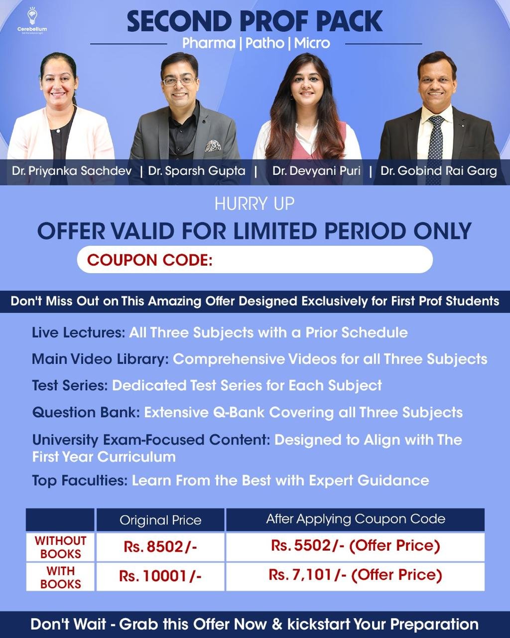 Cerebellum Second Prof Pack Pharma Patho Micro Dr GRG Dr Sparsh Gupta Dr Priyanka Sachdev